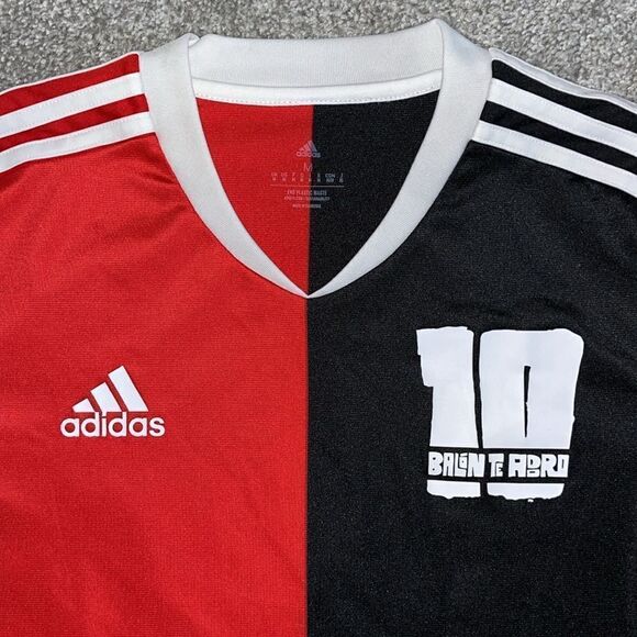 ADIDAS Lionel Messi Balon Te Adoro Futbol Soccer Training jersey shirt M Red/BLK - Picture 4 of 5